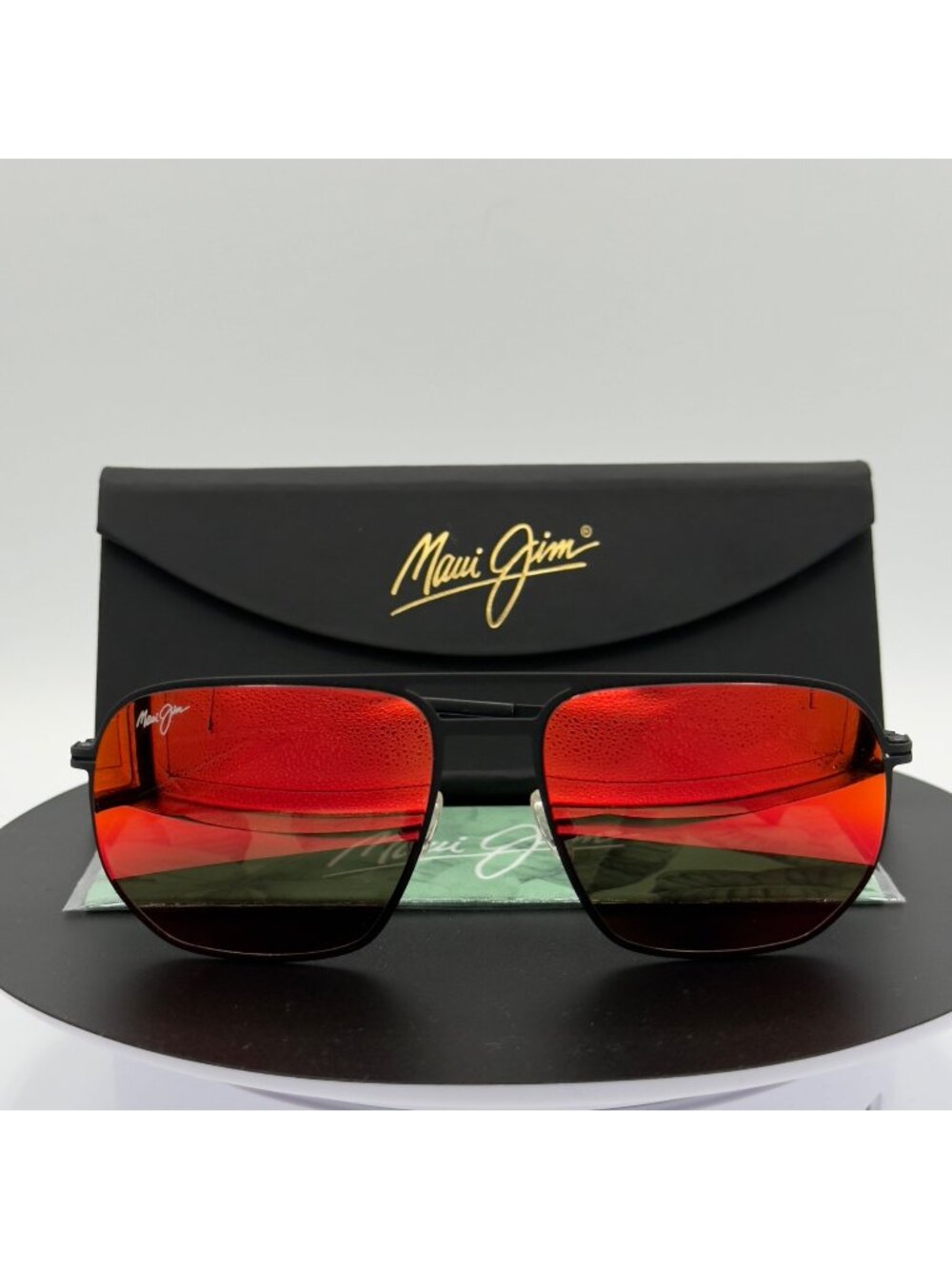 Maui Jim Sharks Cove MJ605-02  Black Hawaii Lava Sunglasses 55 18 145 READ